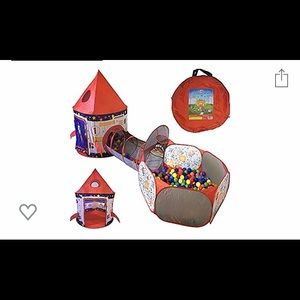 3pc Rocket Ship Astronaut Kids Play Tent, Tunnel